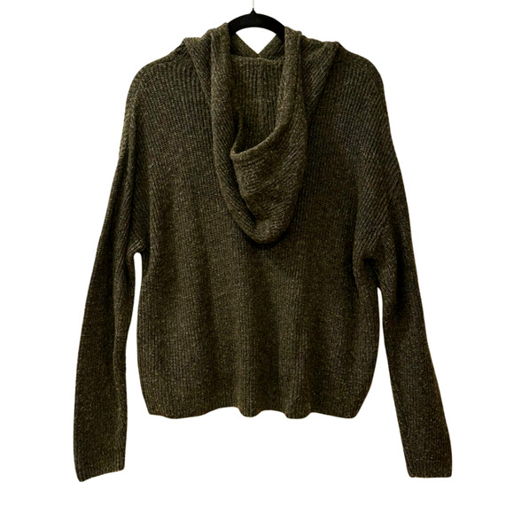 Banana Republic Women's Olive Green Drop Shoulder Hooded Sweater Oversized Small - Picture 4 of 7